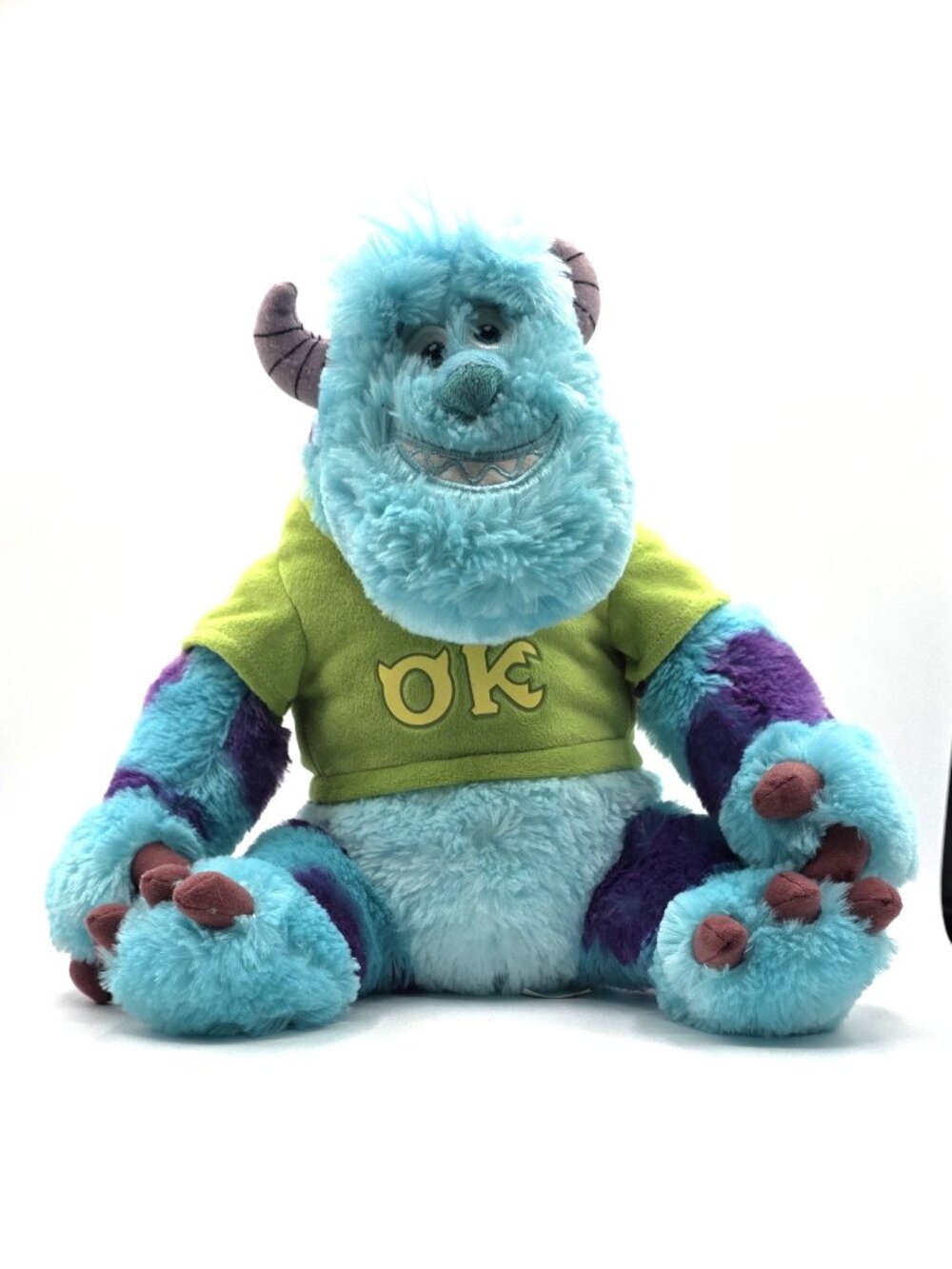 Disney Pixar Monsters University Sully Plush Toy Green Oozma Kappa OK Shirt 14"